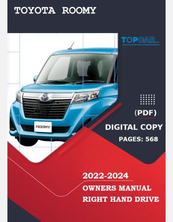 toyota roomy 2022 2023 & 2024 owners manual in english